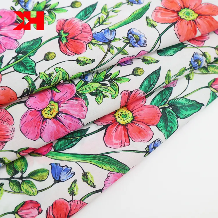 Kahn novo design digital algodão liberty floral tecido online para vestuário