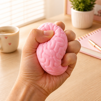 Jouet anti-stress amusant et moelleux à presser, à remontée lente, effet sonore, en forme de petit cerveau, pour fêtes, cadeaux en vrac, boîte surprise, jouets de bureau