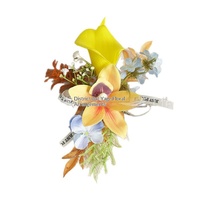 25064 Corsage Pergelangan Tangan Warna Oranye Kuning Biru Gaya Hutan Lucu Bahan PU Sutra Dekorasi Pesta Pernikahan & Perlengkapan Tempat Acara