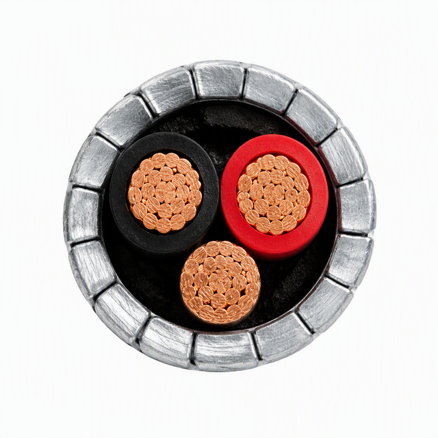 MC AC Cable 12/3 AWG with Ground PVC Insulated Interlocked Aluminum Armor THHN THWN 600V Commercial Wiring