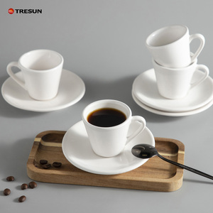 Tazzina da Espresso in Porcellana da <span class=keywords><strong>80</strong></span> <span class=keywords><strong>ml</strong></span> 2.7 oz con Piattino in Fine Ceramica Bianca a Prezzo Economico d'Ingrosso dalla Fabbrica Cinese - Product Image 4