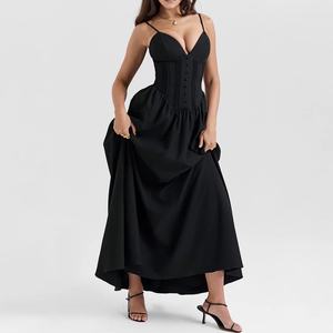 Vestido Sexy para Mujer Joven, Nuevo Diseño, Halter, Línea A, Plisado, con Dobladillo Acampanado, Vestido de Verano de Algodón - Product Image 5