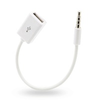 Adaptateur USB femelle vers 3.5mm mâle pour voiture Cordon audio 3.5mm mâle Prise audio auxiliaire vers USB 2.0 femelle Câble USB