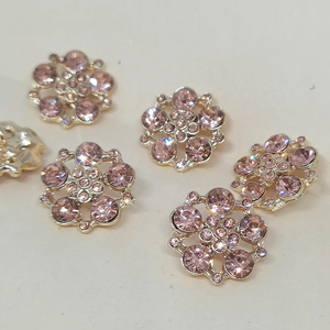 Botones de Metal de flor de diamantes de imitación rosa dorado para ropa, botón de decoración de moda de diamante brillante grande de lujo para abrigo de mujer - Product Image 1