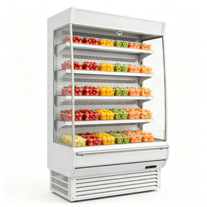 Vitrine réfrigérée verticale à rideau d'air ouvert de 2 mètres, refroidie par air, pour boissons et fruits et légumes. - Product Image 1