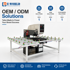 เครื่องเจาะรูกระจกอัตโนมัติแบบตั้งโต๊ะ ยี่ห้อ EWORLD ราคาโรงงาน สำหรับบานประตูห้องอาบน้ำ ขนาด 4-120 มม. เครื่องจักรสำหรับแปรรูปกระจก - Product Image 1
