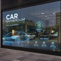 Écran LED transparent pour vitrine de concession automobile, affichage LED personnalisé sur verre
