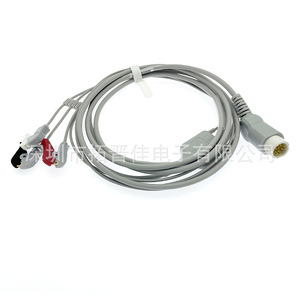 Compatible Ecg Lead Cable 12 Pin For Philips Mp20 40 50 Vm4 6 8 <strong>Kingco</strong> G30 40 Gray 3 Guide Clip Type Durable - Product Image 3