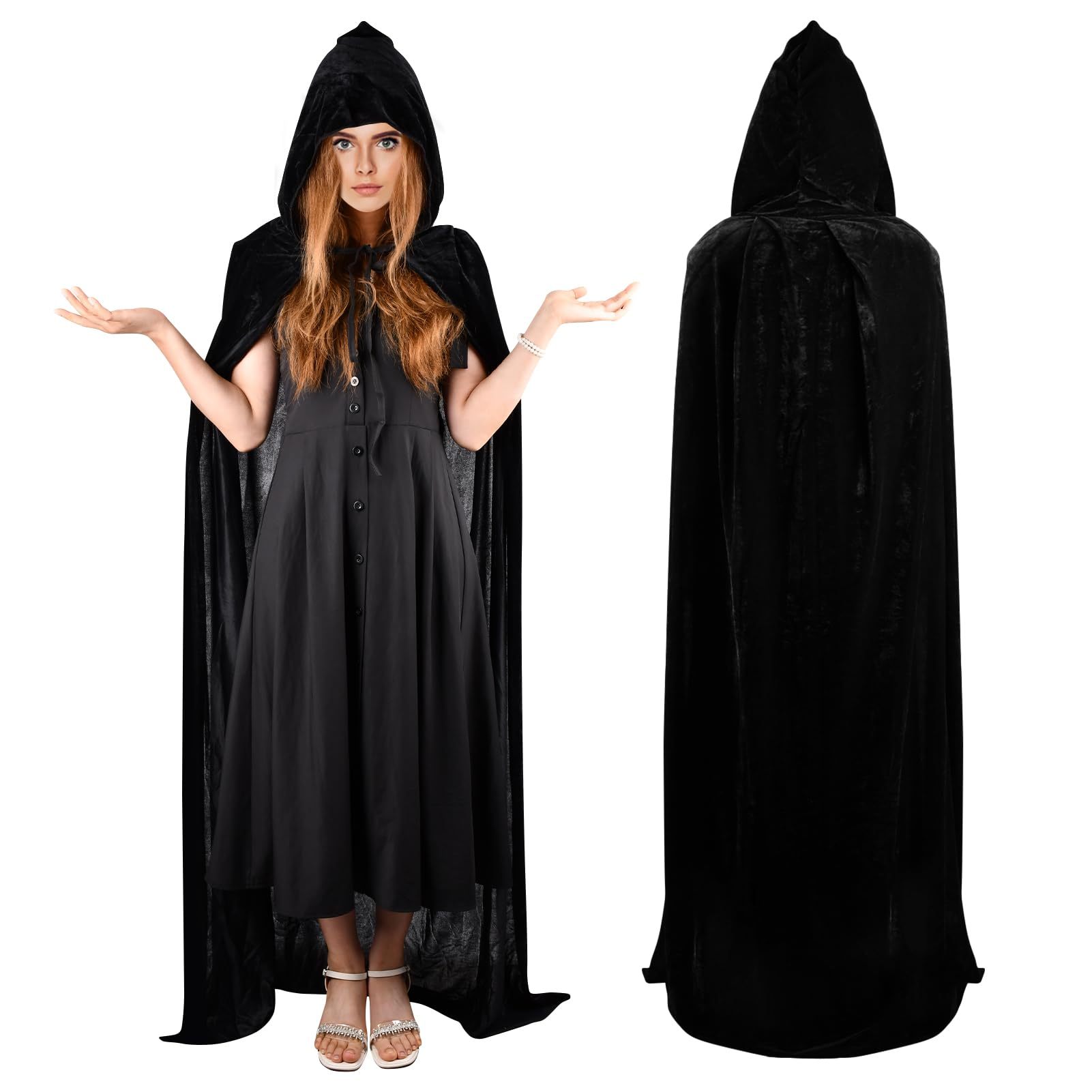 Capa Con Capucha Medieval Para Halloween Y Cosplay - Unisex, De Poliéster, Para Brujas, Magos, Vampiros