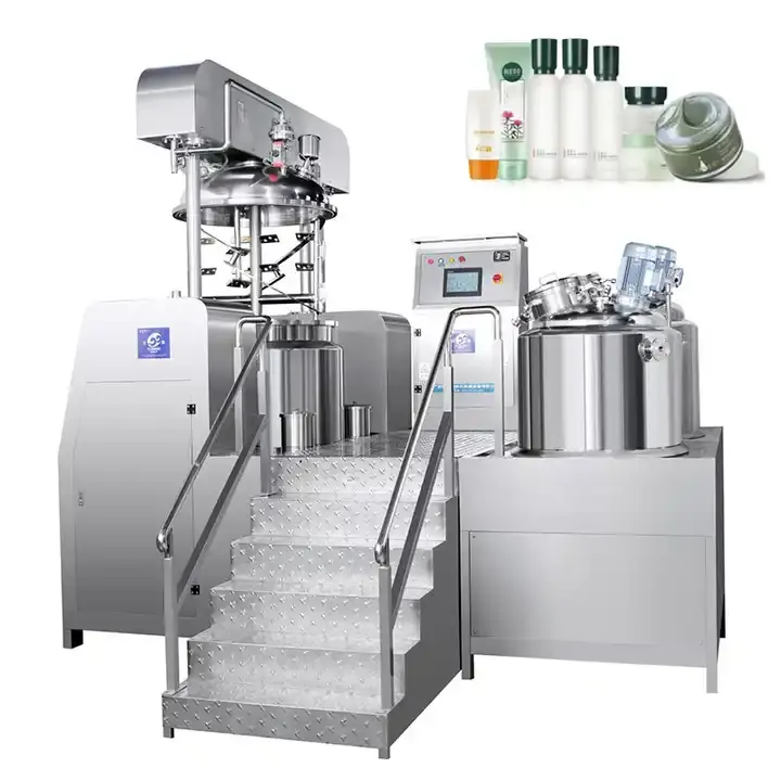 Tipo de elevación hidráulica Crema para la piel Máquina mezcladora emulsionante al vacío Máquina de fabricación de cosméticos Tanque de mezcla