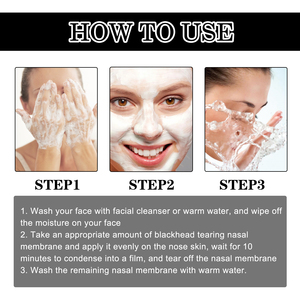 OUHOE FCJ maschera per la pulizia profonda del naso punti neri e brufoli maschera per il naso fragola per Acne & poro che stringe il colore nero