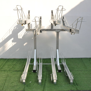 Espositore Commerciale Verticale a Due Livelli in Acciaio per <span class=keywords><strong>Biciclette</strong></span> da Esterno, a Gas, per Parcheggio, Ningbo - Product Image 2