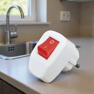 Prise Schuko blanche avec interrupteur 16A 250V Vito - Product Image 3