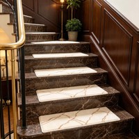 Tapis d'escalier antidérapants autocollants de luxe, lavables et silencieux, pour escaliers en bois à la maison