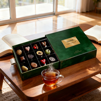 Boîtes d'emballage de luxe en carton aseptique de qualité alimentaire, faites à la main, écologiques, pour chocolats et snacks, avec plateau