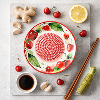 Populaire fijne puree babyvoeding keukenhulp decoratief fruitpatroon 3D conische tanden handmatige keramische gember-knoflook raspplaat