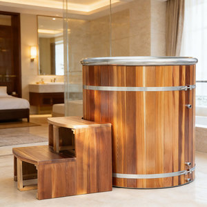 Cold Plunge Outdoor Wifi Wooden Ice <b>Bath</b> Tub With Ice <b>Bath</b> Chiller Cooling System - Product Image 1