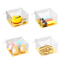 Organisateur d'accessoires de bureau de bureau en acrylique Transparent avec couvercle boîte de présentation de stockage carrée pour boîte de présentation de cadeau de bijoux de mariage