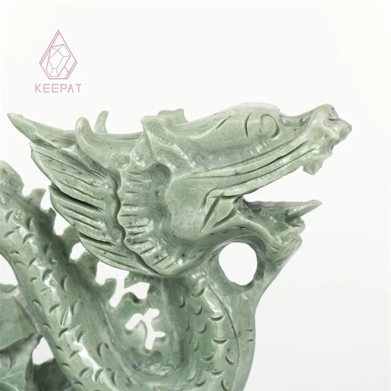 Groothandel Kristallen Ambachten Natuurlijke Hoge Kwaliteit Xiuyan Jade Drakensnijwerk Voor Cadeau
