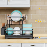 Accessoires pour la maison BX, organiseur de cuisine, égouttoir à vaisselle avec porte-gobelets, séchoir à vaisselle, égouttoir à vaisselle