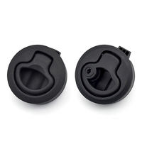 Poignée de levage de tiroir d'armoire en plastique noir ABS Loquet rond affleurant de 2 pouces