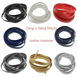 Cordones de Cuero de Oveja Planos de Lujo de 7 mm, Cordones Personalizados para Zapatillas y Botas con Agujetas Metálicas, Par de Cordones Premium - Product Image 3
