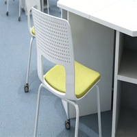 Chaise d'école et table ronde personnalisables avec LOGO, différentes couleurs, table collaborative, table et chaise de classe, mobilier scolaire