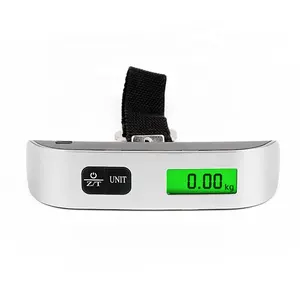 New Small Handheld Portable 50KG with Backlit LCD Display Fish Hook Travel Scale Hanging Digital Luggage Scale