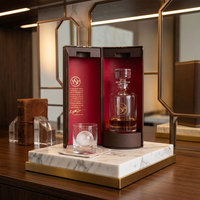 Boîte rigide à double porte en cuir texturé avec logo personnalisable, conteneur haut de gamme pour l'emballage de bouteilles de whisky et de vin sur mesure, en gros