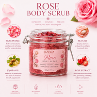 Gommage au sucre de rose en gros - Exfoliant anti-âge hydratant en profondeur pour peaux sensibles, à l'huile et aux pétales de rose naturels, pour une peau éclatante