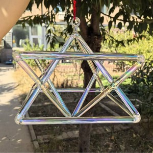Pirámide Cantante de Cristal de Cuarzo Colorido, Colgante Merkaba para Yoga, Meditación, Instrumento de Sanación con Sonido de Chakras - Product Image 3