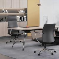 Fauteuil de bureau pivotant ergonomique en cuir moulé en mousse haute densité, luxueux et confortable