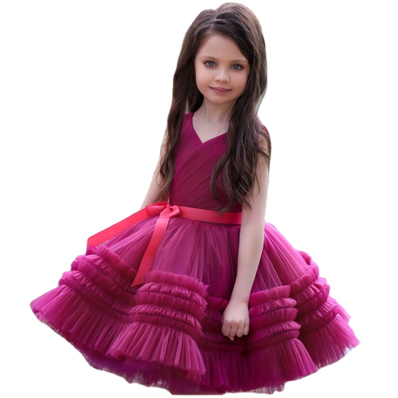 2022 высокое качество, оптовая продажа, одежда, платья с коротким рукавом и цветочным принтом для девочек, свадебное детское платье, Элегантное Длинное Вечернее Платье