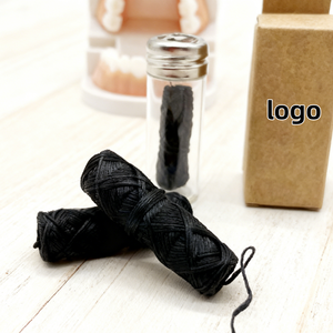 Fil dentaire biodégradable de haute qualité en gros avec logo personnalisé, saveur menthe, 50 m, charbon de bois, zéro déchet, écologique - Product Image 1