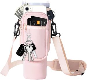 Tumbler 40 OZ Insulated <b>Thermal</b> <b>Water</b> Bottle Sleeve Cup Holder Durable Polyester Luxury Fashion Zipper Closure Can Carrier Pouch - Product Image 4