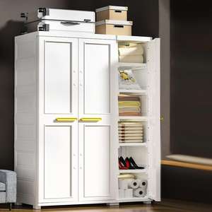 <span class=keywords><strong>Cuisine</strong></span> à 3 niveaux deux portes pour enfants bébé plastique <span class=keywords><strong>rangement</strong></span> pliable vêtements armoire suspendue chambre salon - Product Image 6