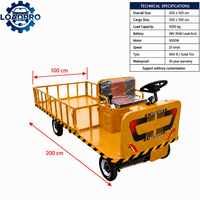 Chariot à plateau motorisé industriel avec clôture, commande au volant, camion électrique de transport de marchandises pour entrepôt, usine, logistique