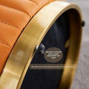 Puf de cuero para sala de estar, taburete de mesa de centro moderno otomano, asiento cómodo, cambio de zapatos a la moda - Product Image 4