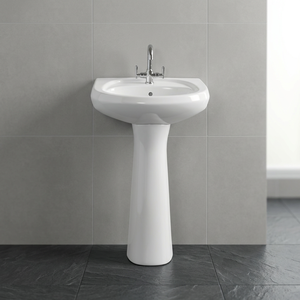 Oval Ceramic Hand Wash Basin With Full Pedestal Bathroom Sink For Home Hotel Sanitary Ware - Product Image 2