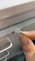 Bague de fiançailles de luxe en or blanc 18 carats sur mesure avec diamant de laboratoire taille princesse, micro-pavé, bande fine, solitaire, cadeau