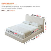 Lit plateforme moderne et minimaliste en velours compressé, rembourré, avec base de rangement pour chambre à coucher, montage facile