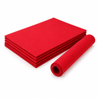 Vente en gros de sets de table rectangulaires en feutre rouge personnalisés pour restaurant, hôtel, maison, cuisine, décoration de table