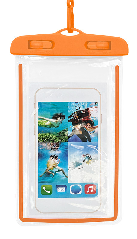 Fluorescent waterproof bag, orange.