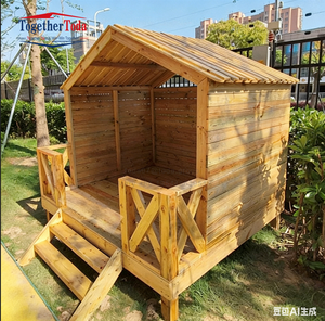 Casa de Juegos Infantil de Madera Resistente para Exteriores, Autoinstalable, Móvil, con Mesa de Picnic y Parrilla para Exteriores - Product Image 6