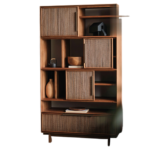 Estantería Minimalista de Madera de Teca Birmana Hecha a Mano para Ahorrar Espacio, Ideal para Apartamentos, Salas de Estar y Oficinas - Product Image 1