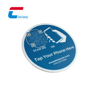 Tarjeta NFC Redonda de PVC de 100 mm con Impresión Personalizada NTAG213, Código QR Personalizado, Etiqueta NFC para Iglesia