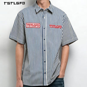 Fabricant de t-shirts polo personnalisés, broderie graphique, manches courtes, rayures, coupe courte, t-shirt boxy pour hommes - Product Image 1