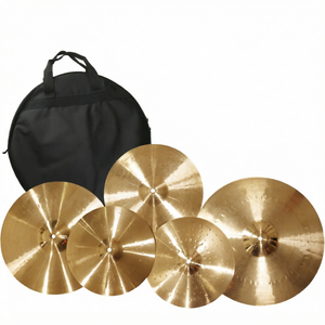 Pack de cymbales d'entraînement Arborea : Splash 8 pouces, Hi-Hat 14 pouces, Crash 16 pouces, Crash 18 pouces, Ride 20 pouces avec sac - Product Image 1