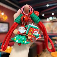 Porte-clés de sac de Noël créatif transfrontalier en PVC, motif dessin animé, cadeau de vacances, écologique, durable, mignon, pendentif de voiture, étanche
