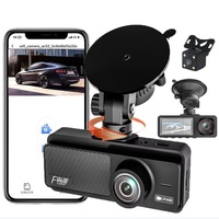 Caméra de tableau de bord de voiture 3 canaux HD 1080P WIFI 3 objectifs à l'intérieur du véhicule Caméra de tableau de bord à trois voies Enregistreur vidéo Caméra de tableau de bord Caméscope